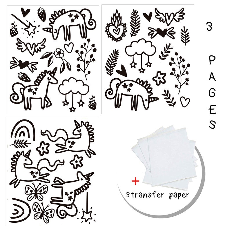 The Boho Design Unicorns and Rainbows Wall Decals Peel and Stick for Kids  Baby Bedroom Nursery and Living Room. 40 pcs Vinyl Wall Stickers Decor (Black) - Image 3